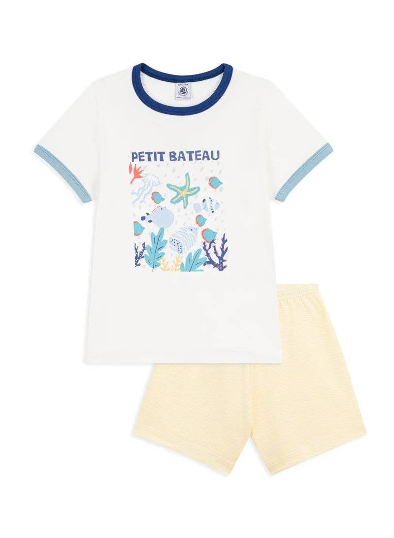 بيتي باتو Children's short cotton pyjamas with an ocean design